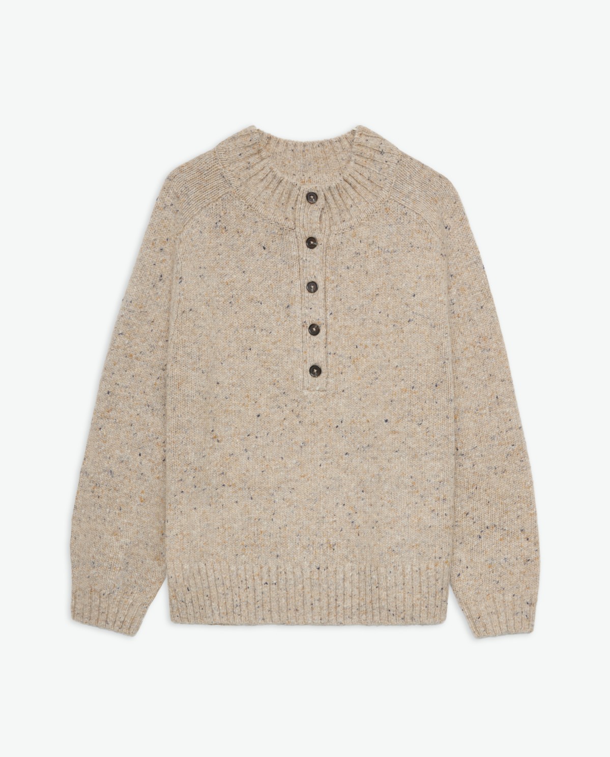 Jersey lana de merino botones beige - Jersey mezcla de lana de merino, fibras recicladas y alpaca 7