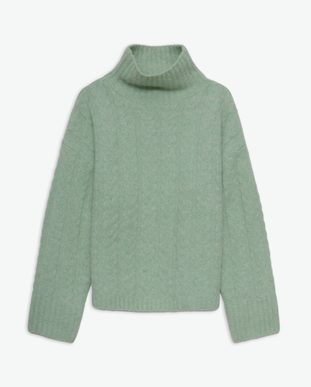Jersey lana y alpaca verde claro - Jersey de cuello alto 7