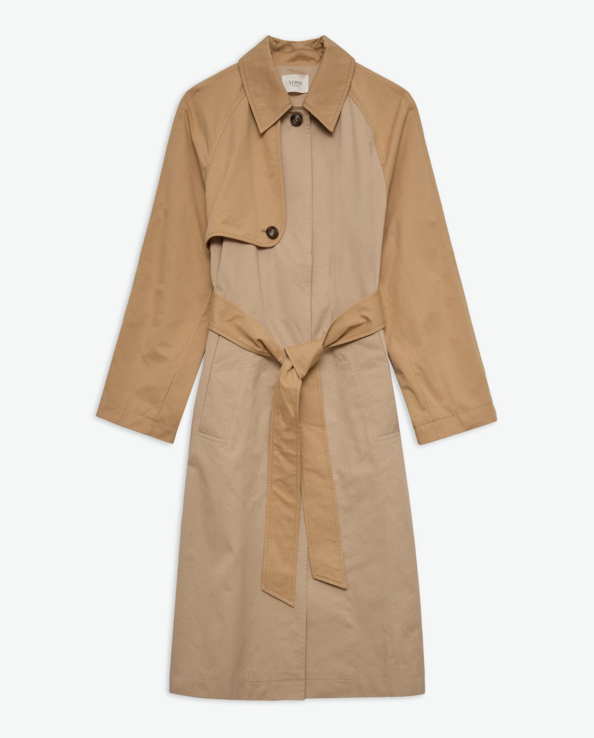 Gabardina larga algodón beige - Gabardina midi 9