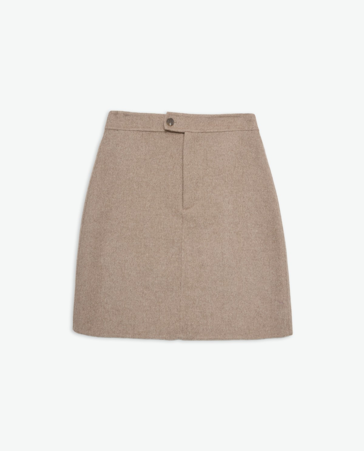 Brown double-sided wool blend mini skirt - Skirt made of double-sided wool and recycled fiber blend fabric 2