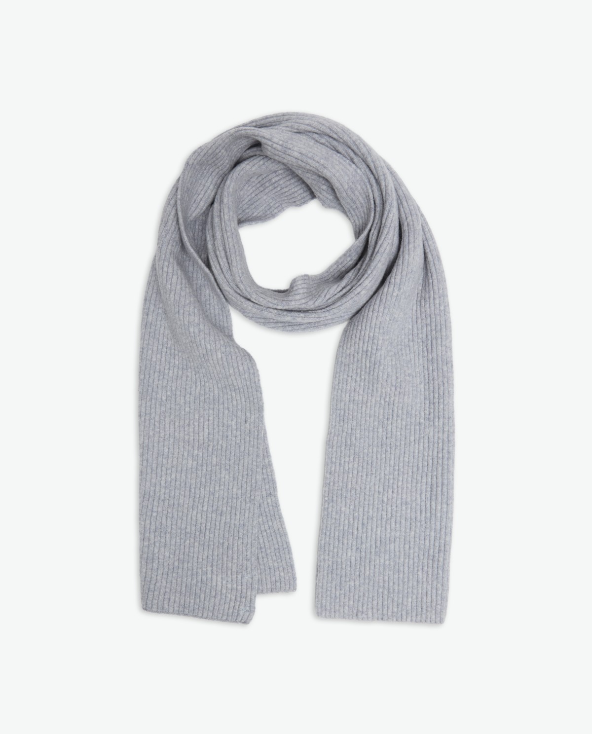 Écharpe en tricot de coton mélangé gris - Écharpe tricotée 1