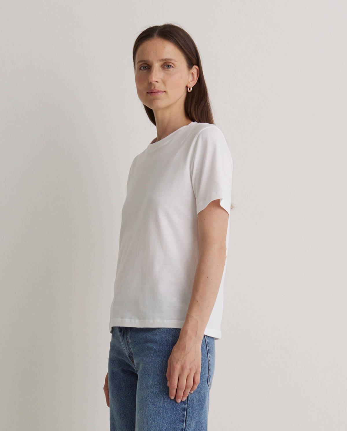 Camiseta algodón orgánico cuello redondo blanco - Camiseta <strong>100% algodón orgánico 4