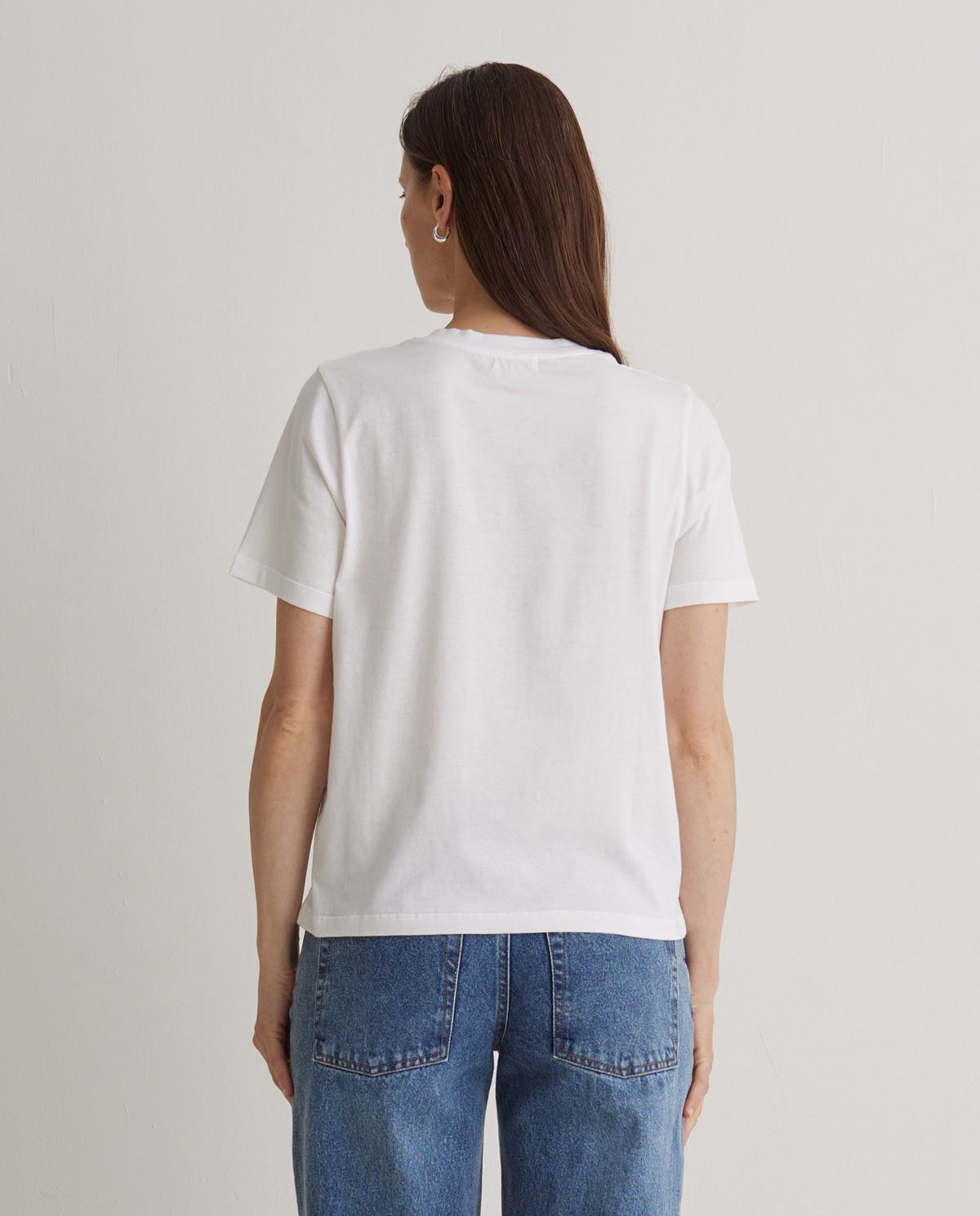 Camiseta algodón orgánico cuello redondo blanco - Camiseta <strong>100% algodón orgánico 5