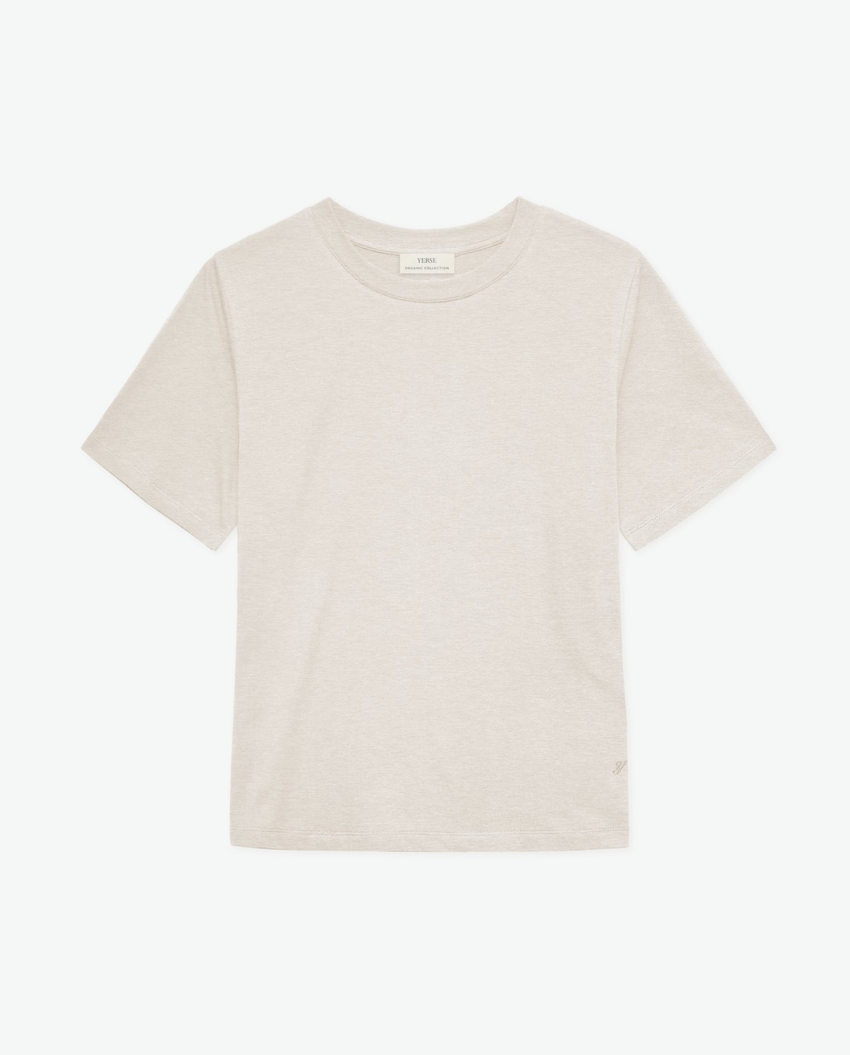 Camiseta algodón orgánico cuello redondo crudo - Camiseta <strong>100% algodón orgánico 6