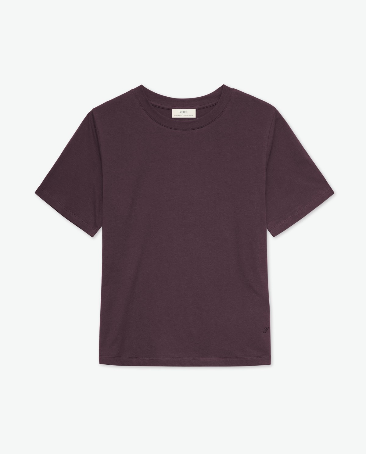 Camiseta algodón orgánico cuello redondo granate - Camiseta <strong>100% algodón orgánico 7
