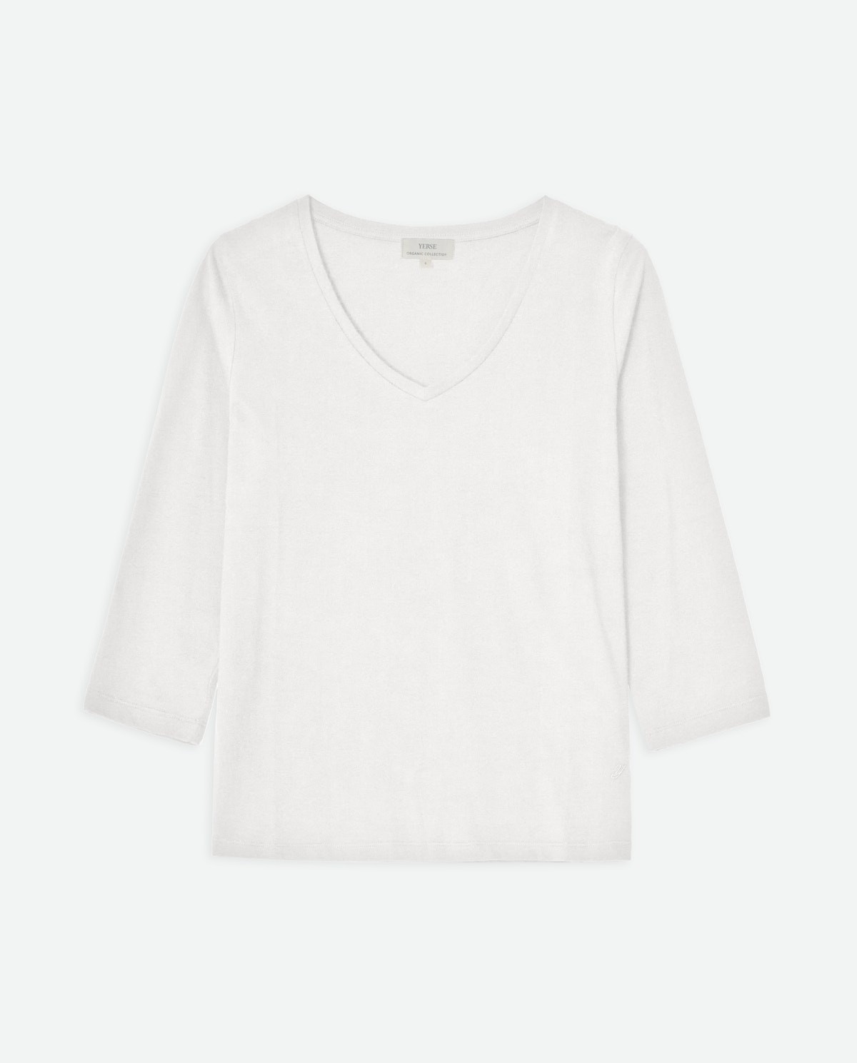 Camiseta algodón orgánico escote pico blanco - Camiseta <strong>100% algodón orgánico 3