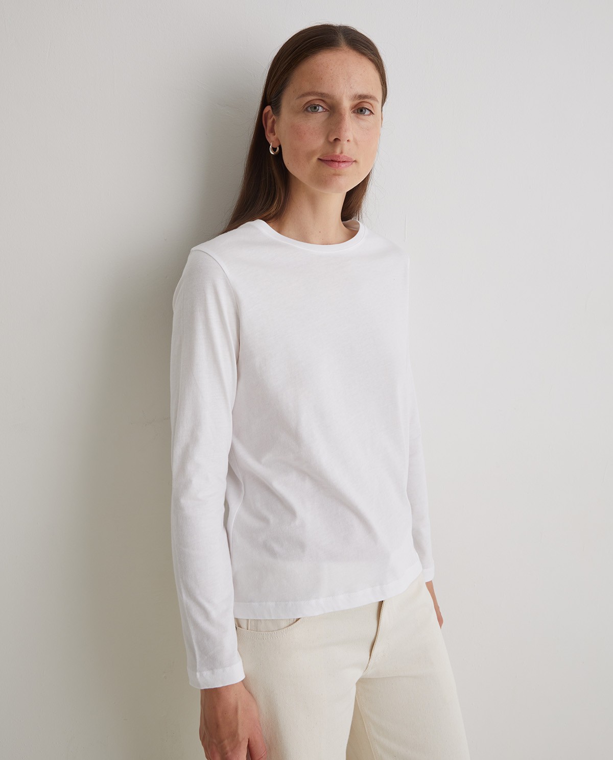 Camiseta algodón orgánico manga larga blanco - Camiseta <strong>100% algodón orgánico 3