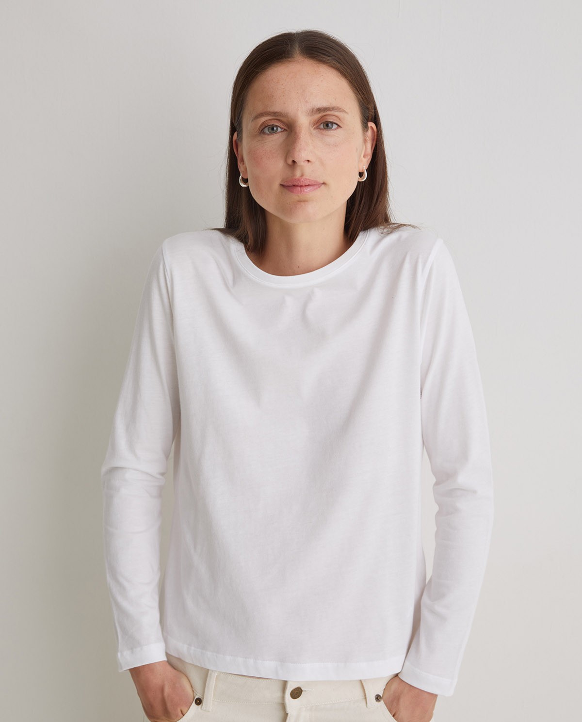 Camiseta algodón orgánico manga larga blanco - Camiseta <strong>100% algodón orgánico 1
