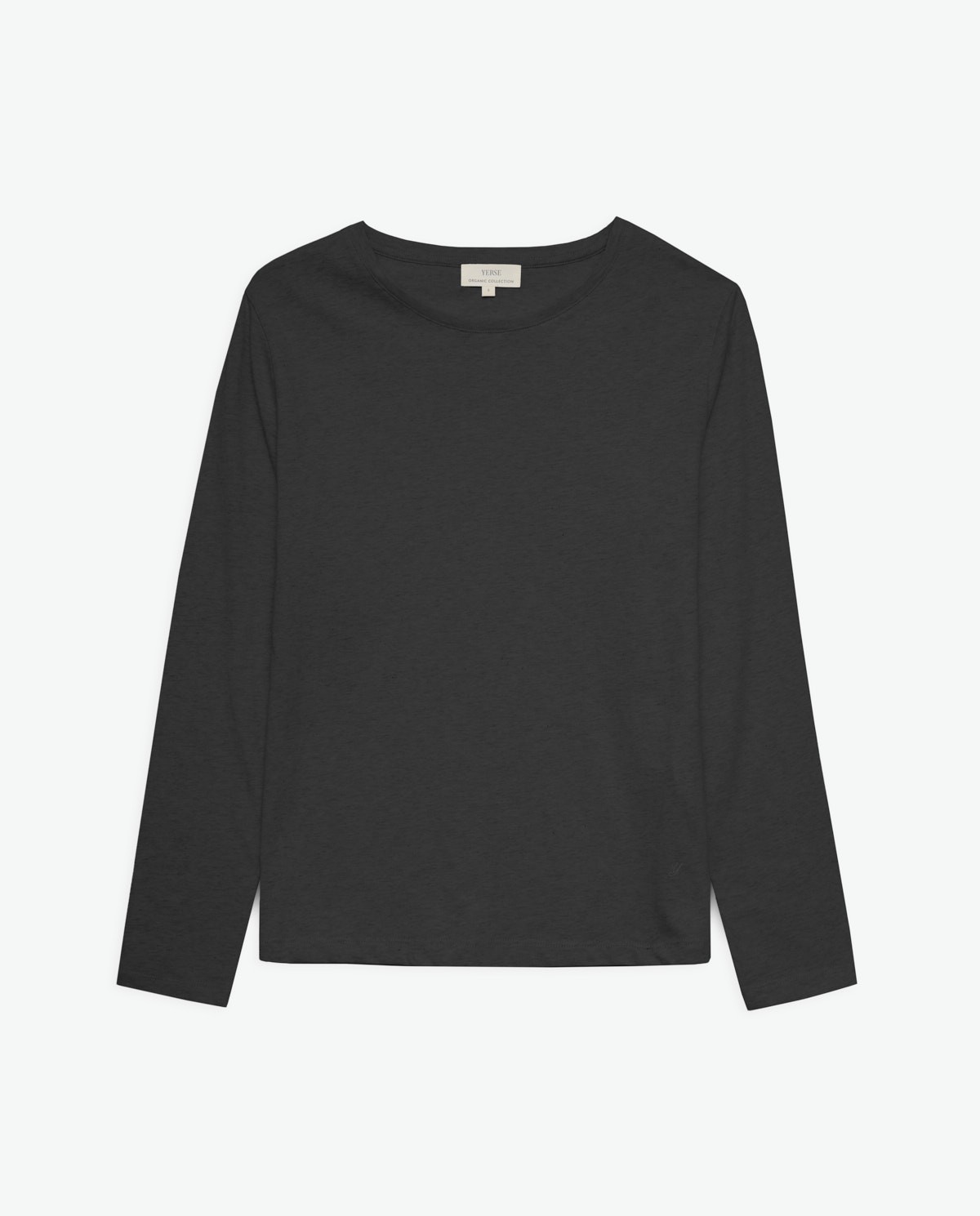 Camiseta algodón orgánico manga larga negro mujer Yerse - Detalle frontal 6