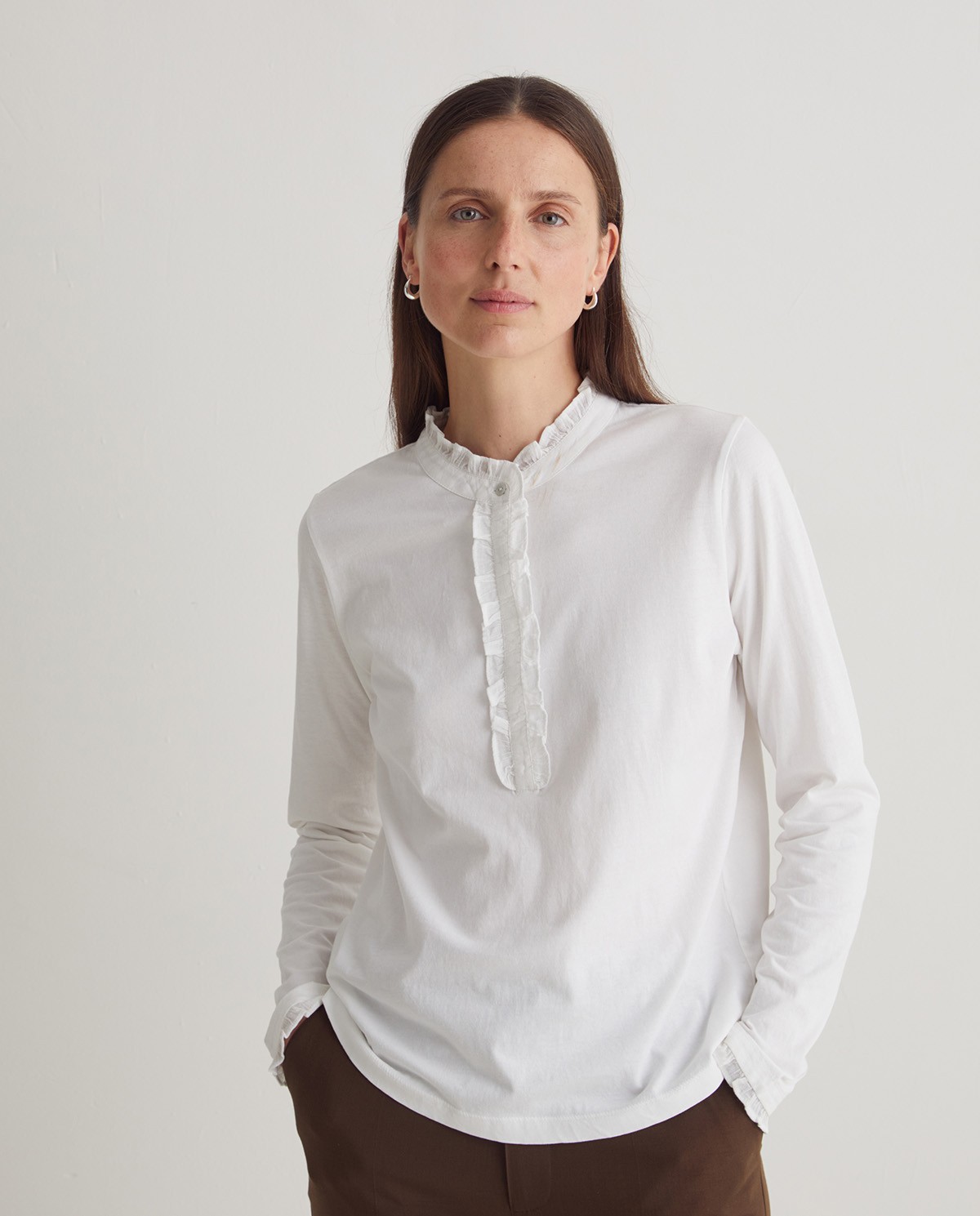 T-shirt 100% coton à volants blancs - T-shirt 100% coton 2