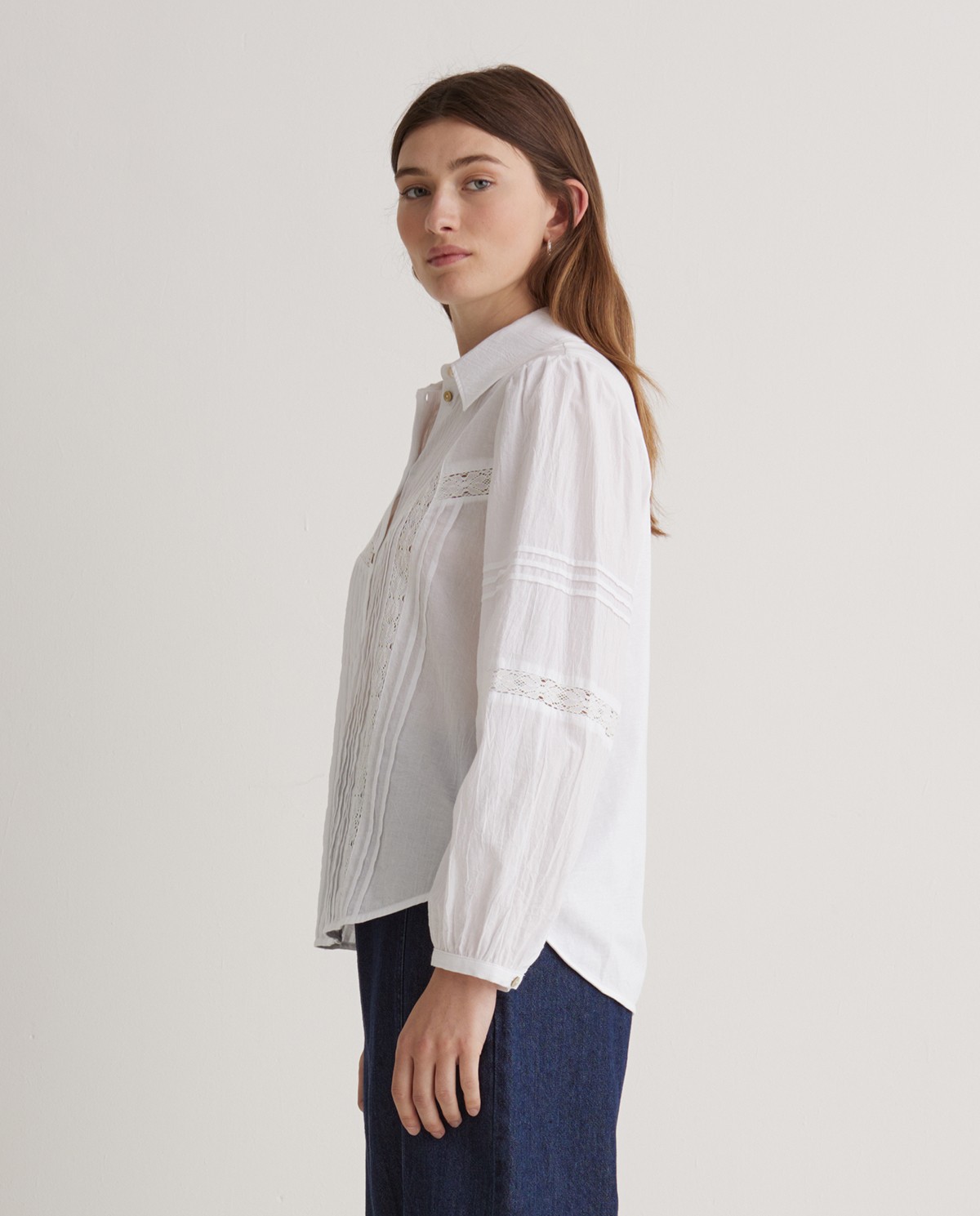 Camisa 100% algodón puntillas blanco - Blusa 100% algodón 3