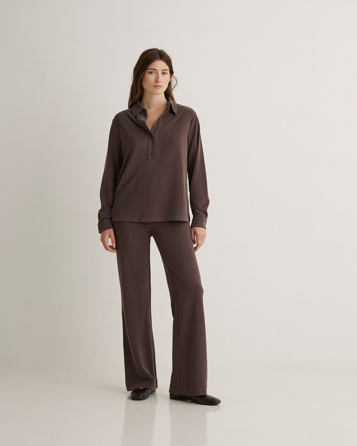 Pantalones anchos fluido marrón - Pantalones anchos