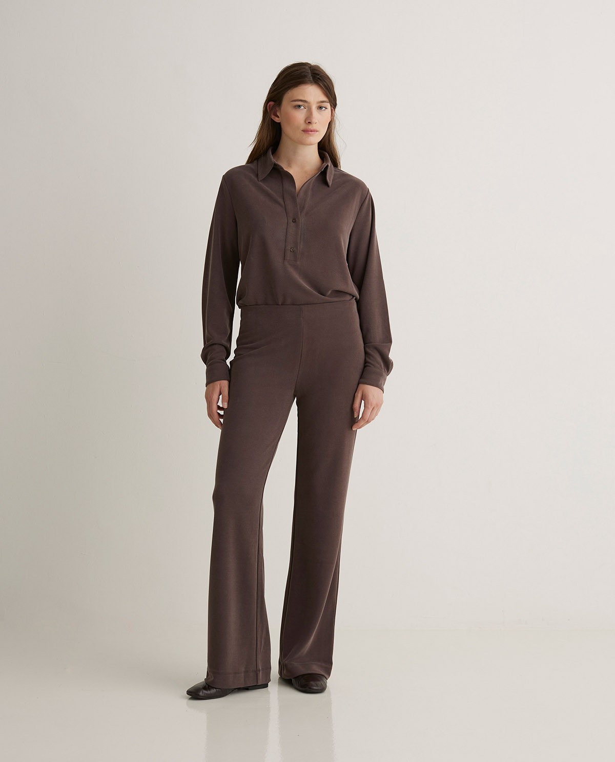 Pantalones anchos fluido marrón - Pantalones anchos 2