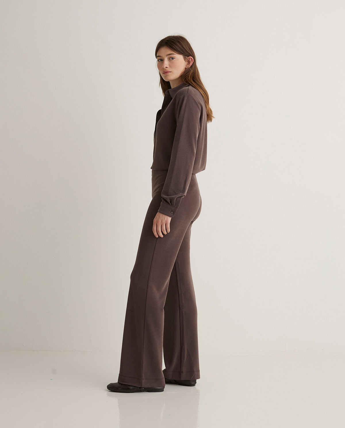 Pantalones anchos fluido marrón - Pantalones anchos 3
