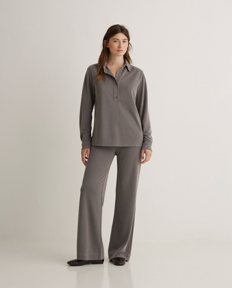 Pantalones anchos fluido plomo - Pantalones anchos