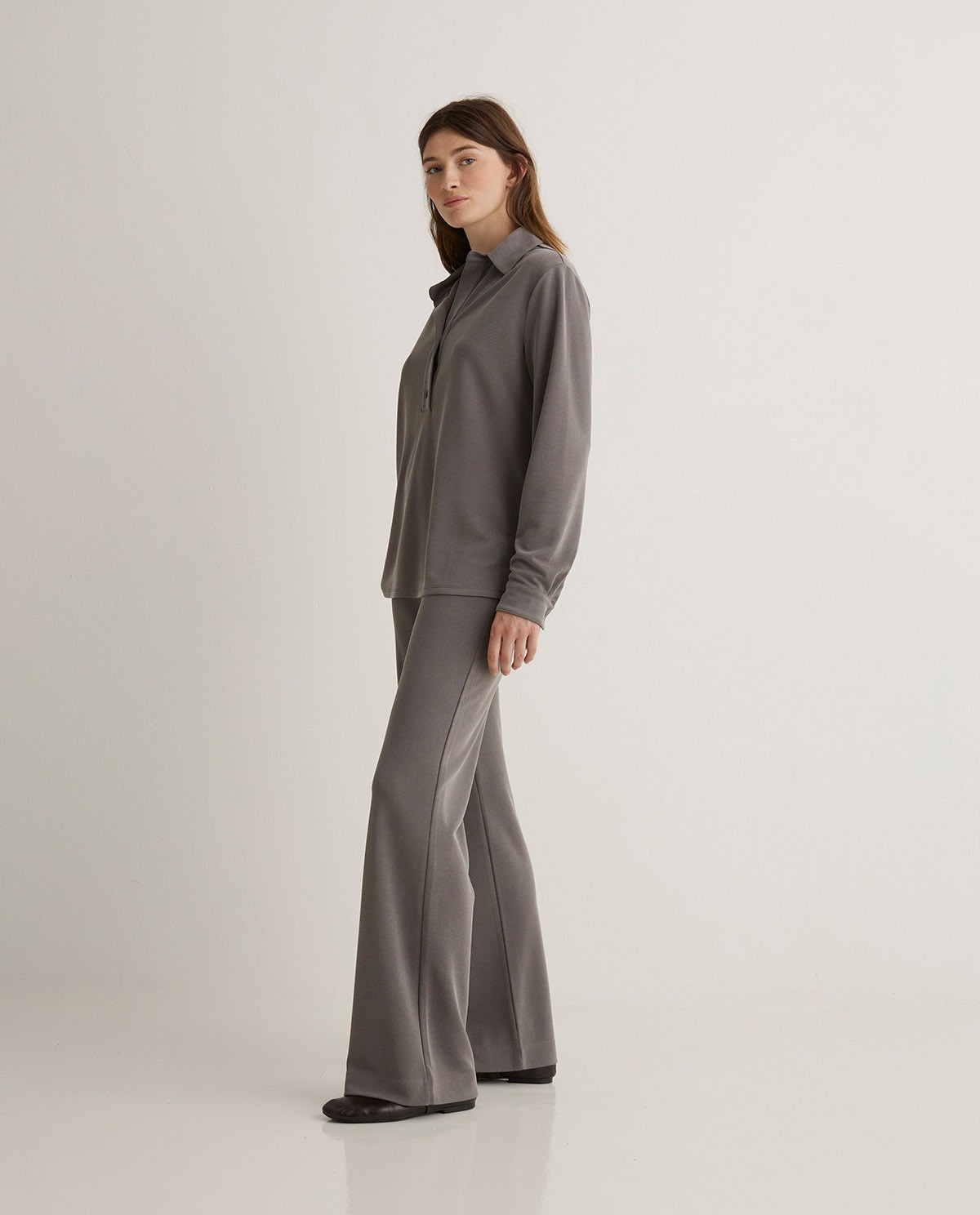 Pantalones anchos fluido plomo - Pantalones anchos 2