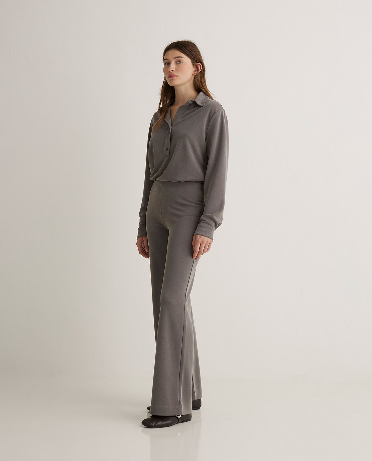 Pantalones anchos fluido plomo - Pantalones anchos 5