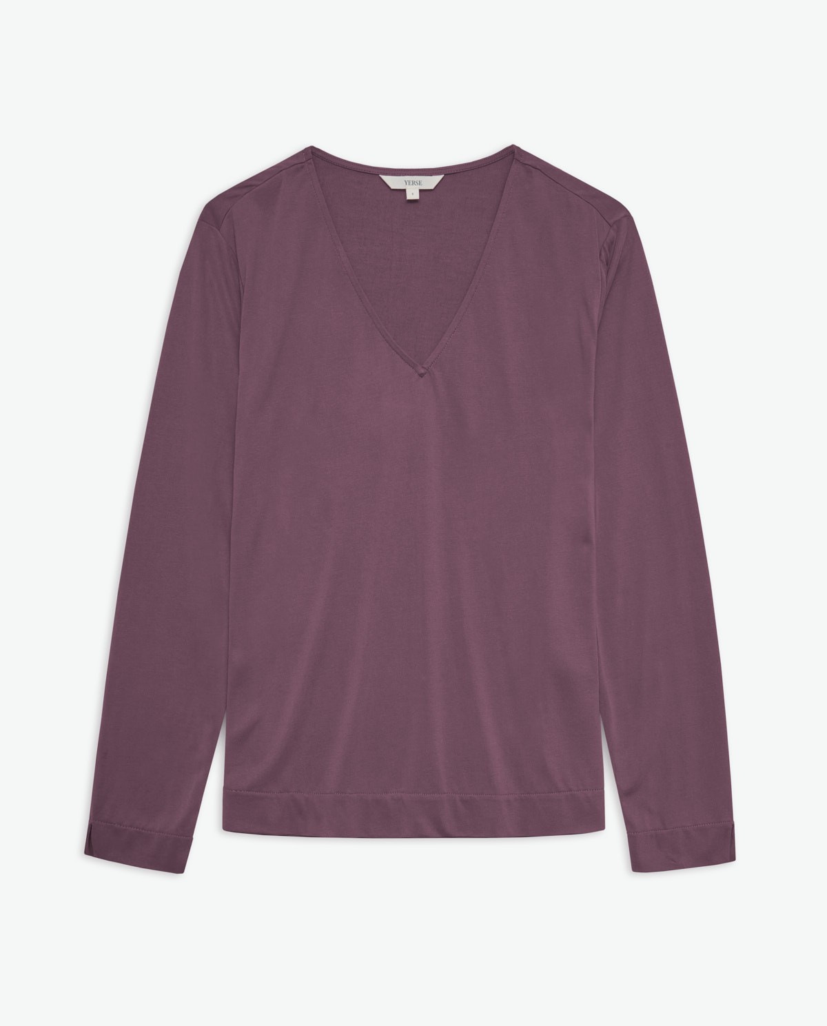 Long sleeves modal t-shirt maroon woman Yerse - Front view 6