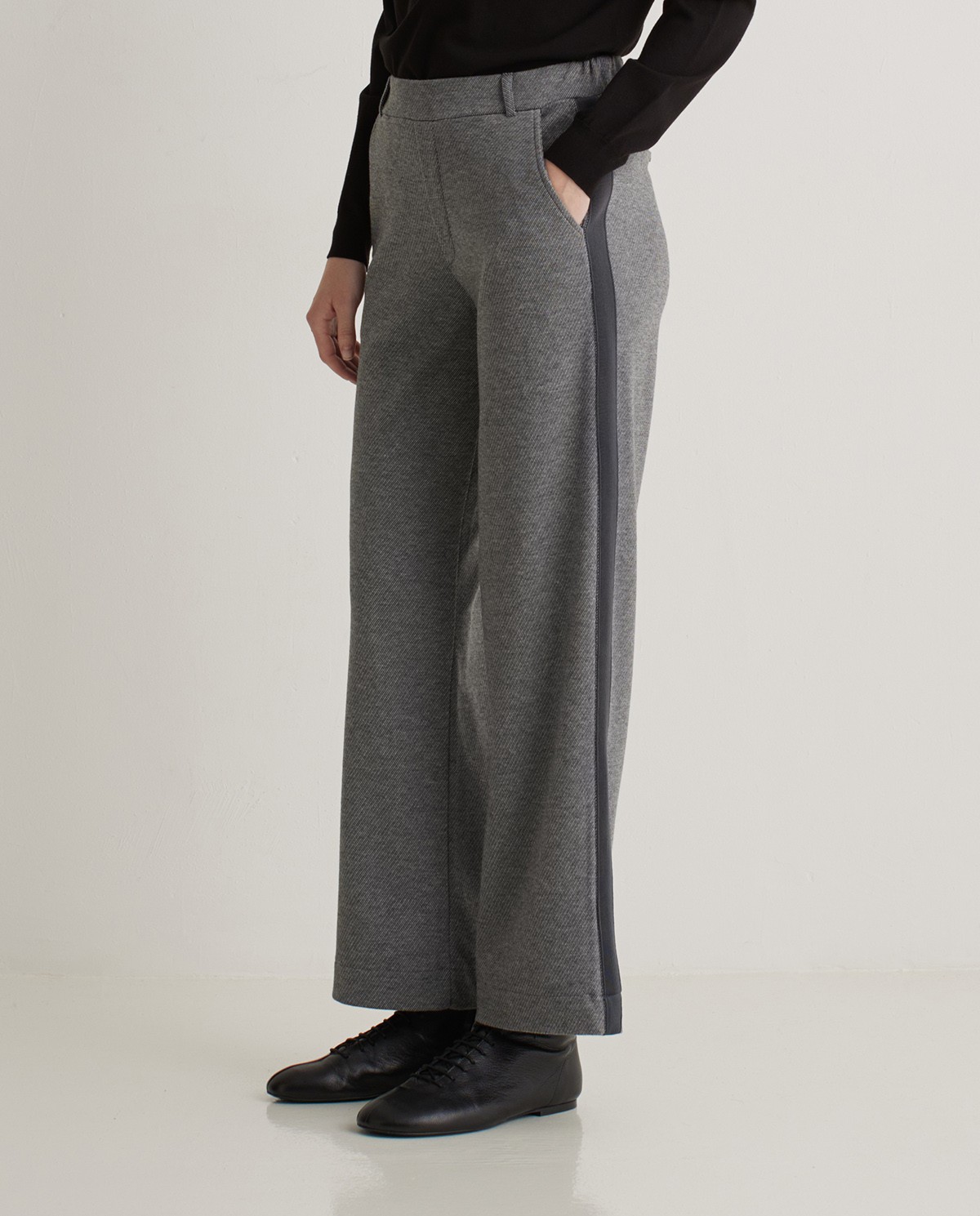 Pantalones anchos afranelado negro - Pantalones anchos 2