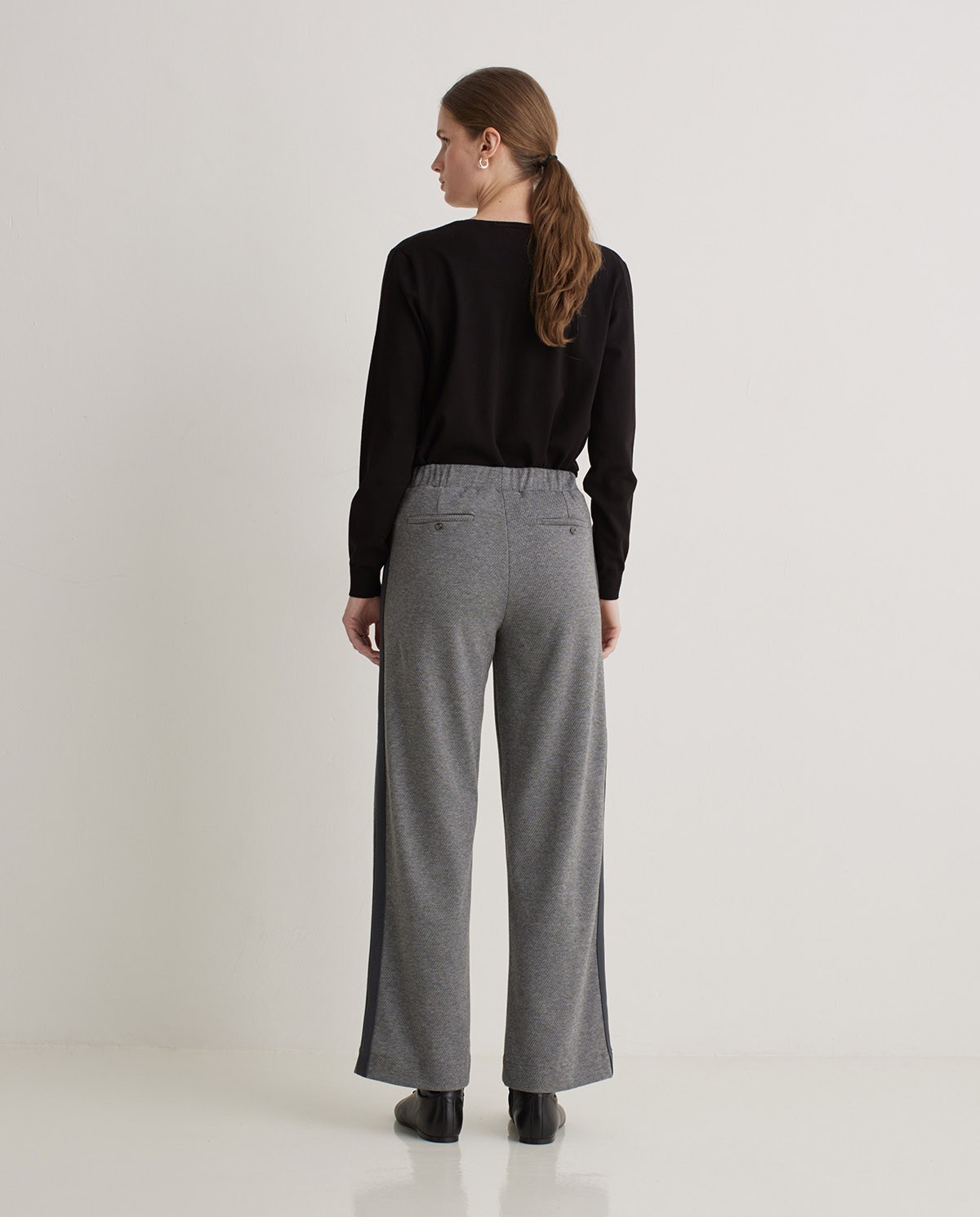 Pantalones anchos afranelado negro - Pantalones anchos 5