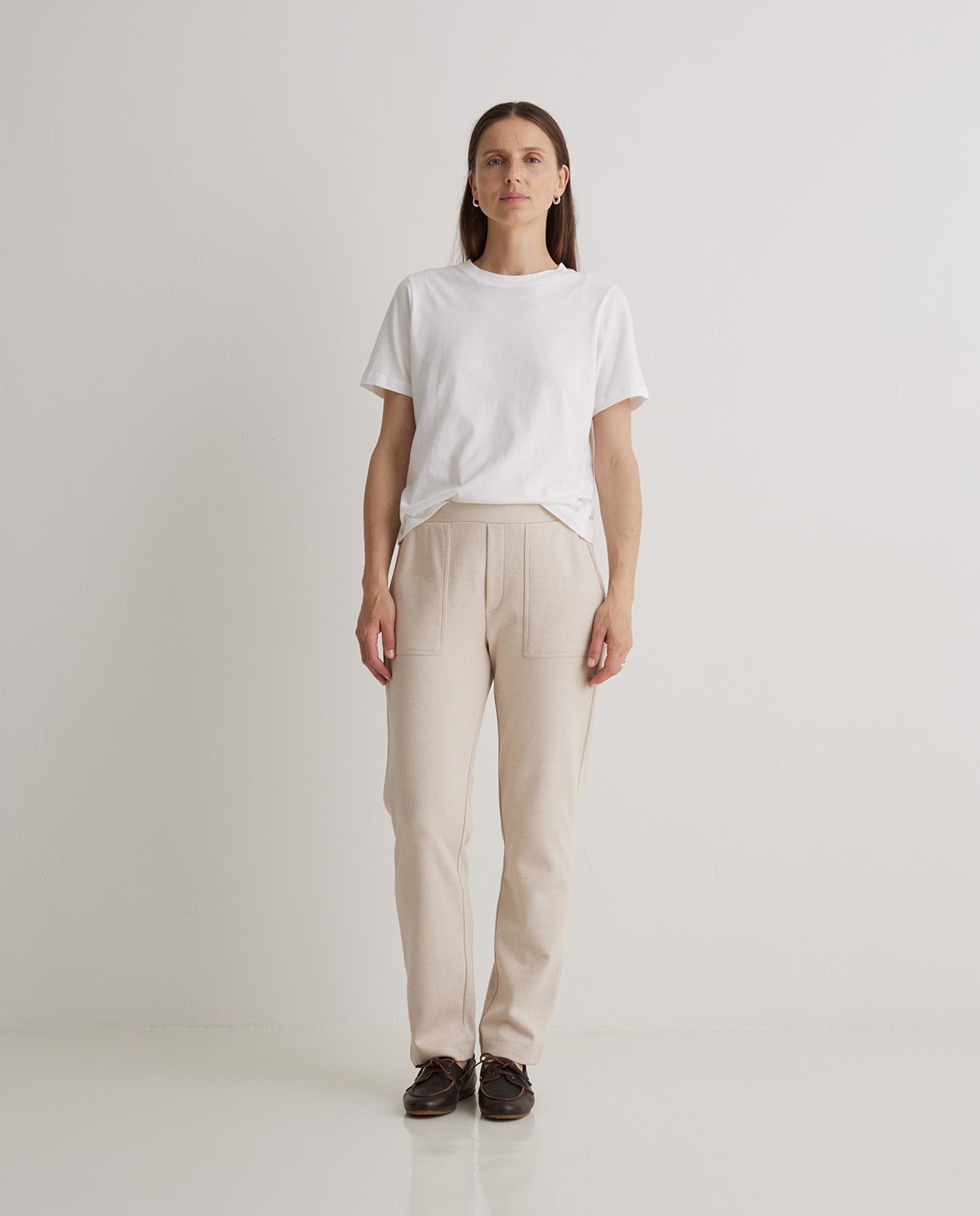 Pantalones regular fit afranelado crudo - Pantalones rectos de punto 3