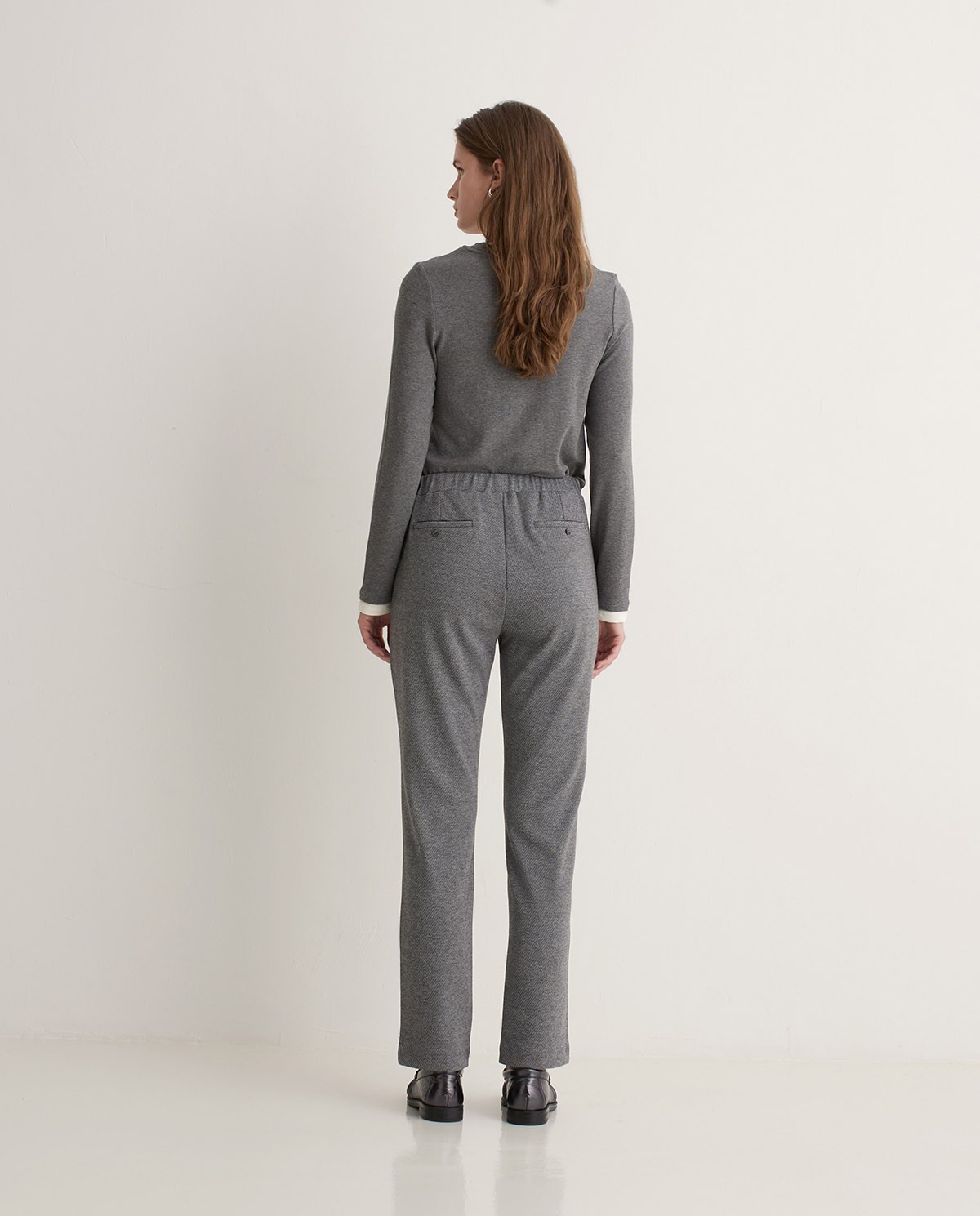 Pantalones regular fit afranelado antracita - Pantalones rectos de punto 5