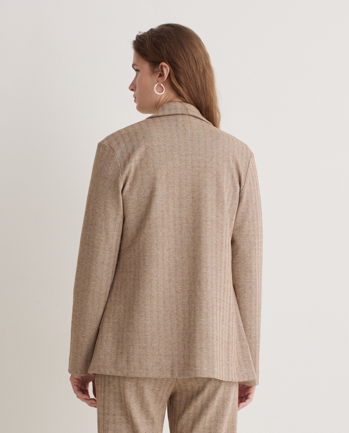 Camel herringbone knit blazer - Knit blazer 5