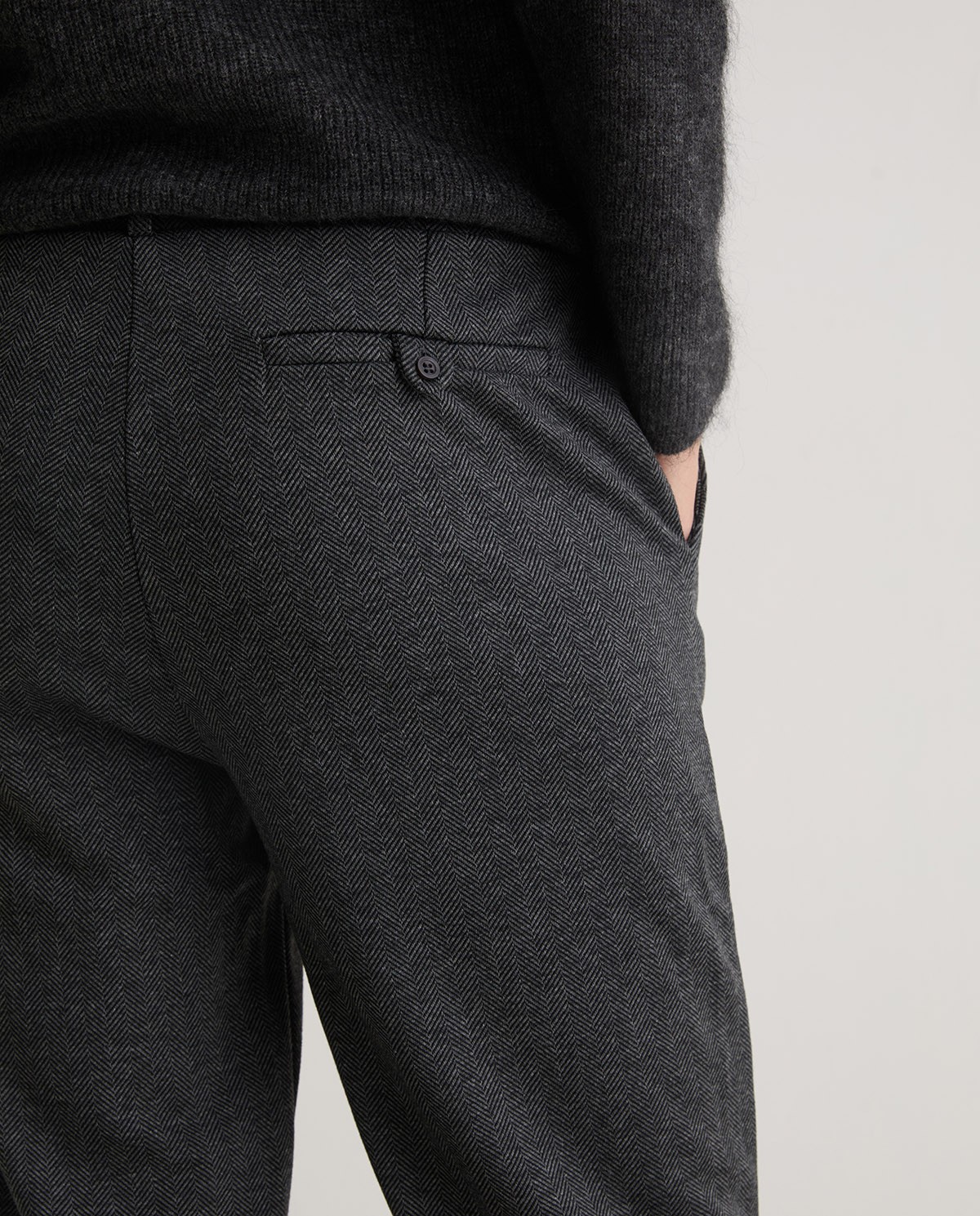 Pantalones regular fit espiga antracita - Pantalones rectos de punto 5