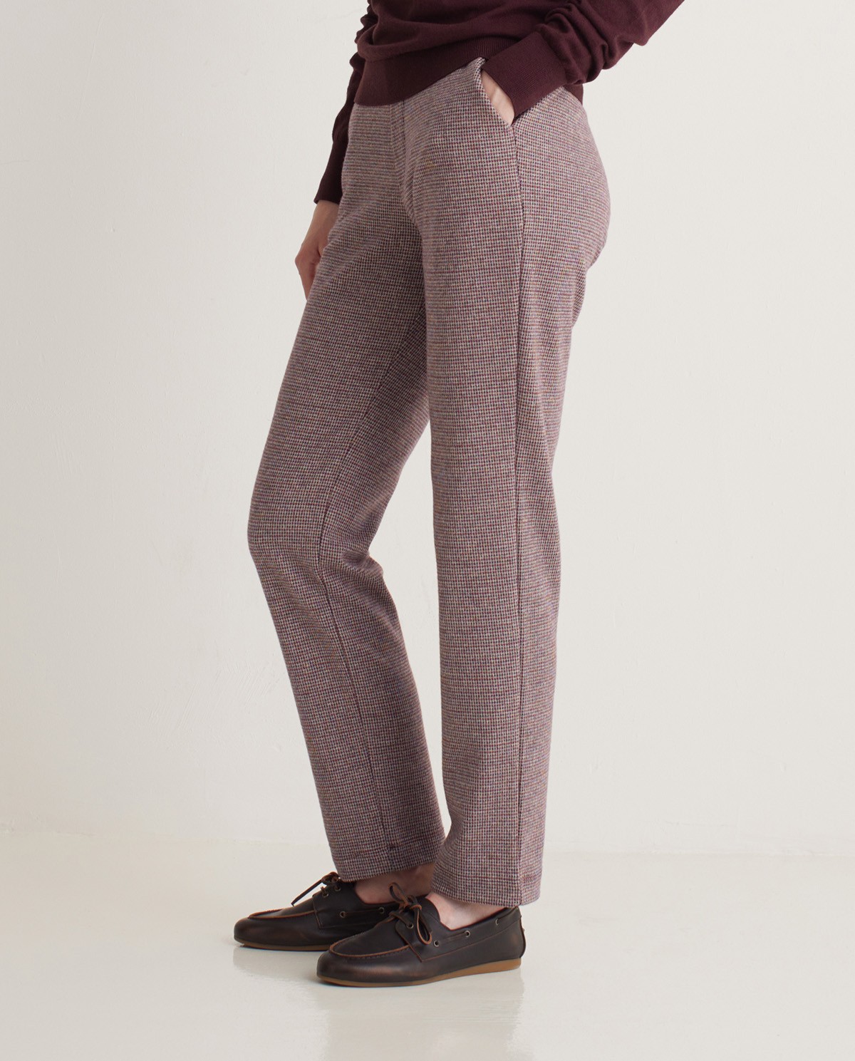 Pantalones algodón regular fit berenjena - Pantalones rectos 2