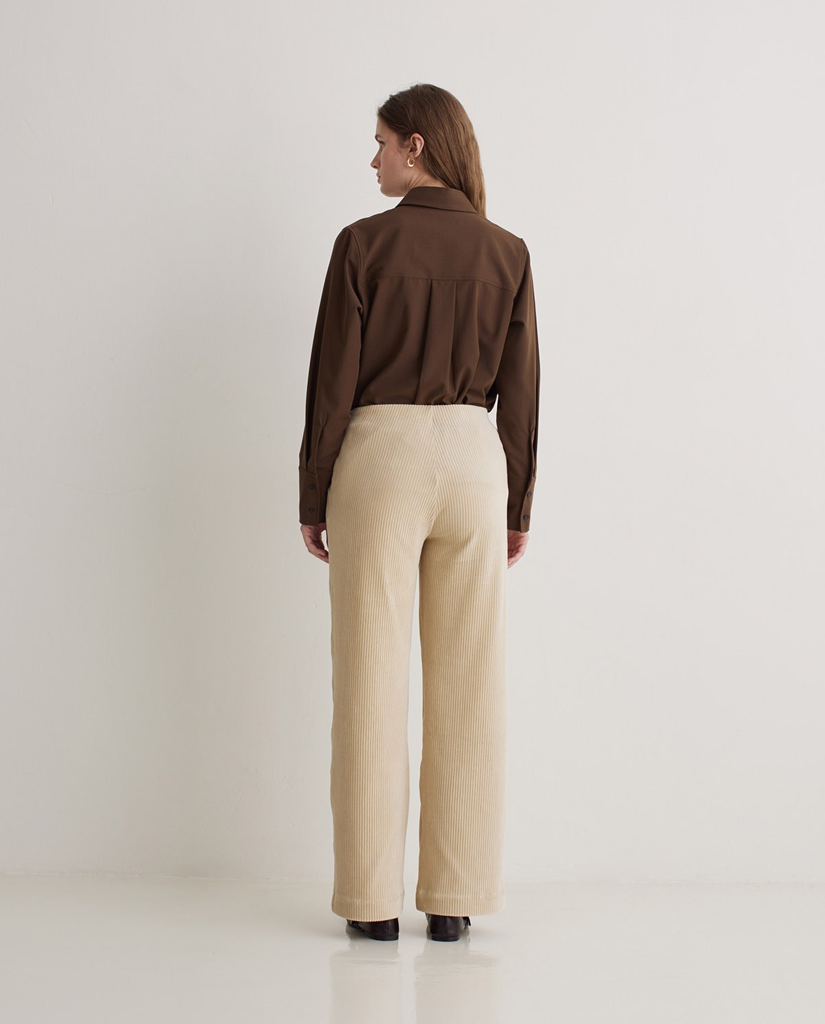 Pantalones anchos pana mezcla algodón natural - Pantalones de pana de punto 5