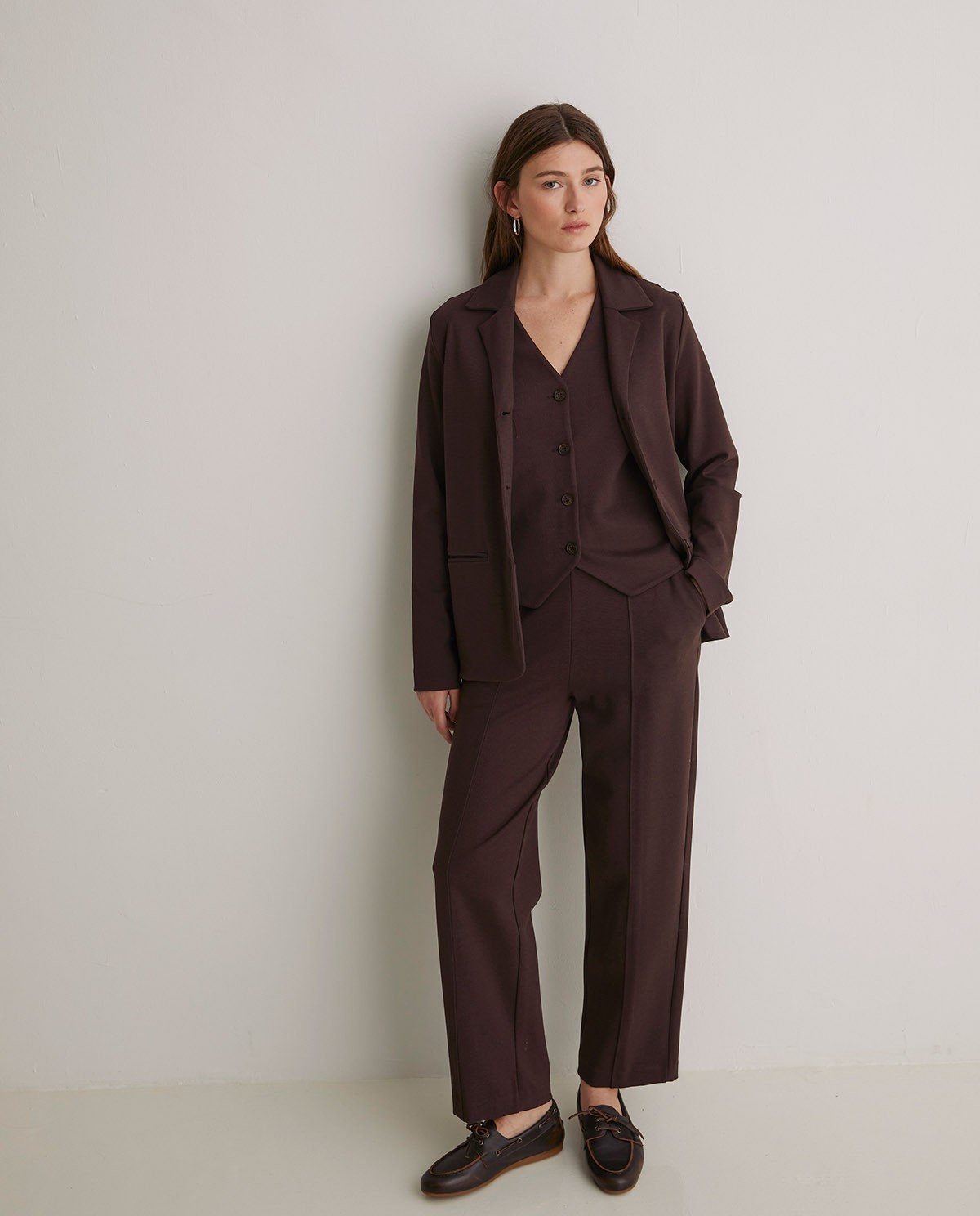 Blazer en tricot marron - Blazer en tricot 1