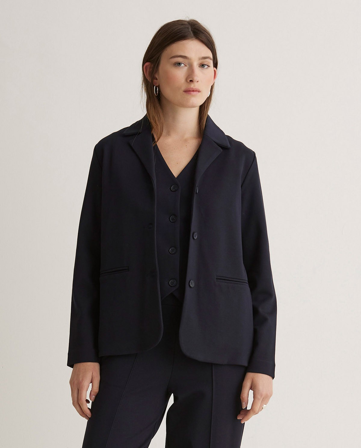 Blazer en tricot bleu marine - Blazer en tricot 4