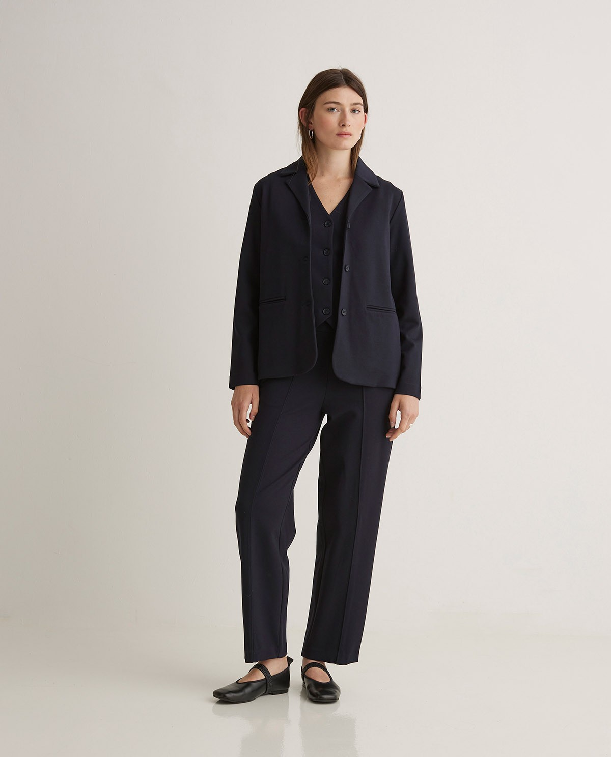Pantalones barrel punto azul marino - Pantalones barrel de punto 6