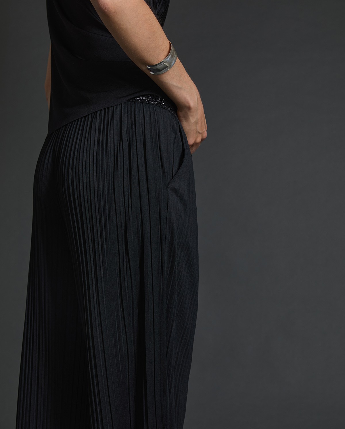 Pantalons prisats amples negre