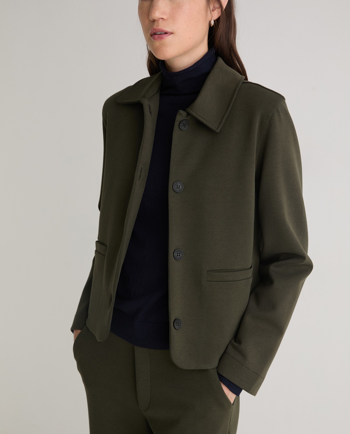 Khaki cotton short jacket - Short jacket 1