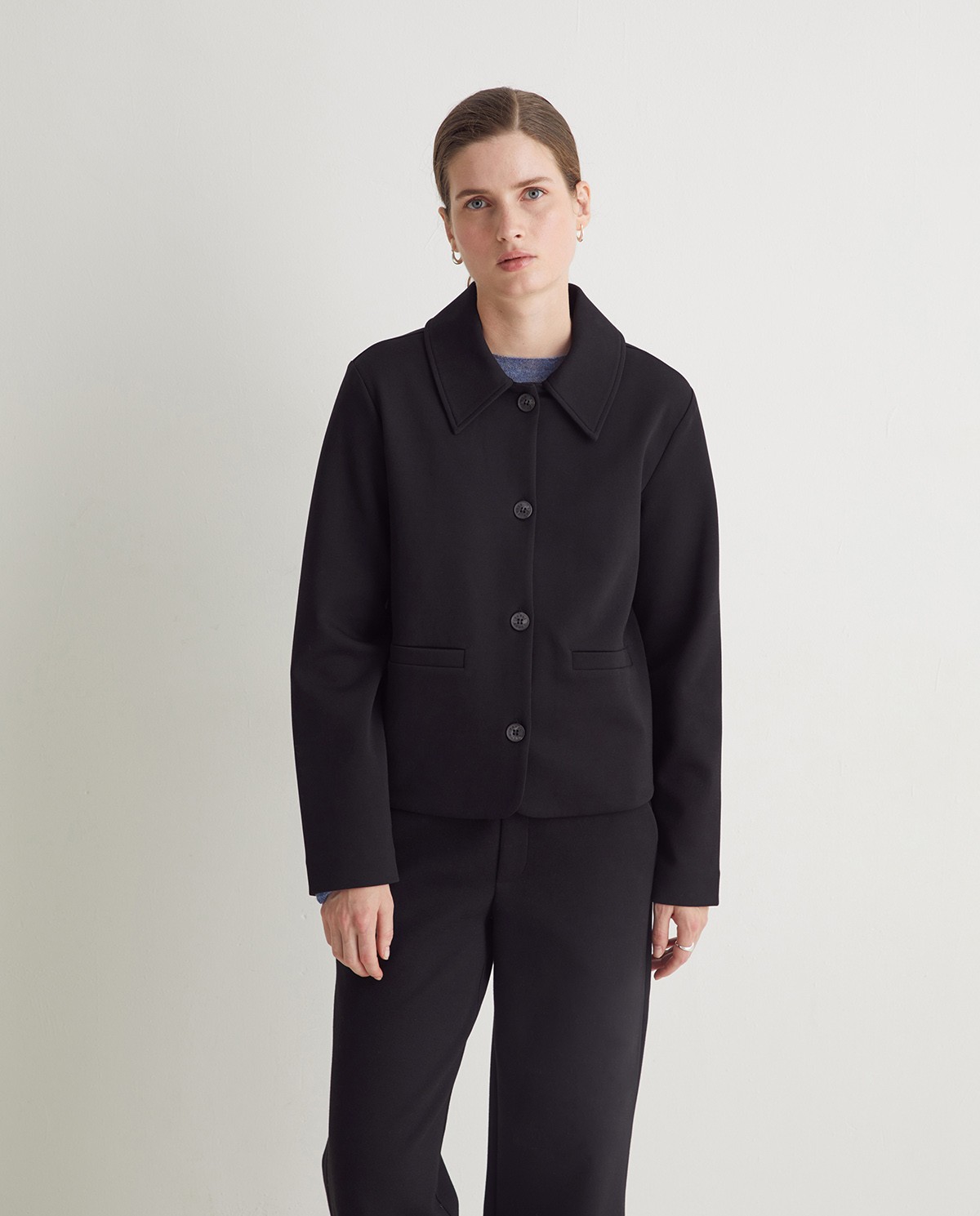 Veste courte en coton noir - Veste courte