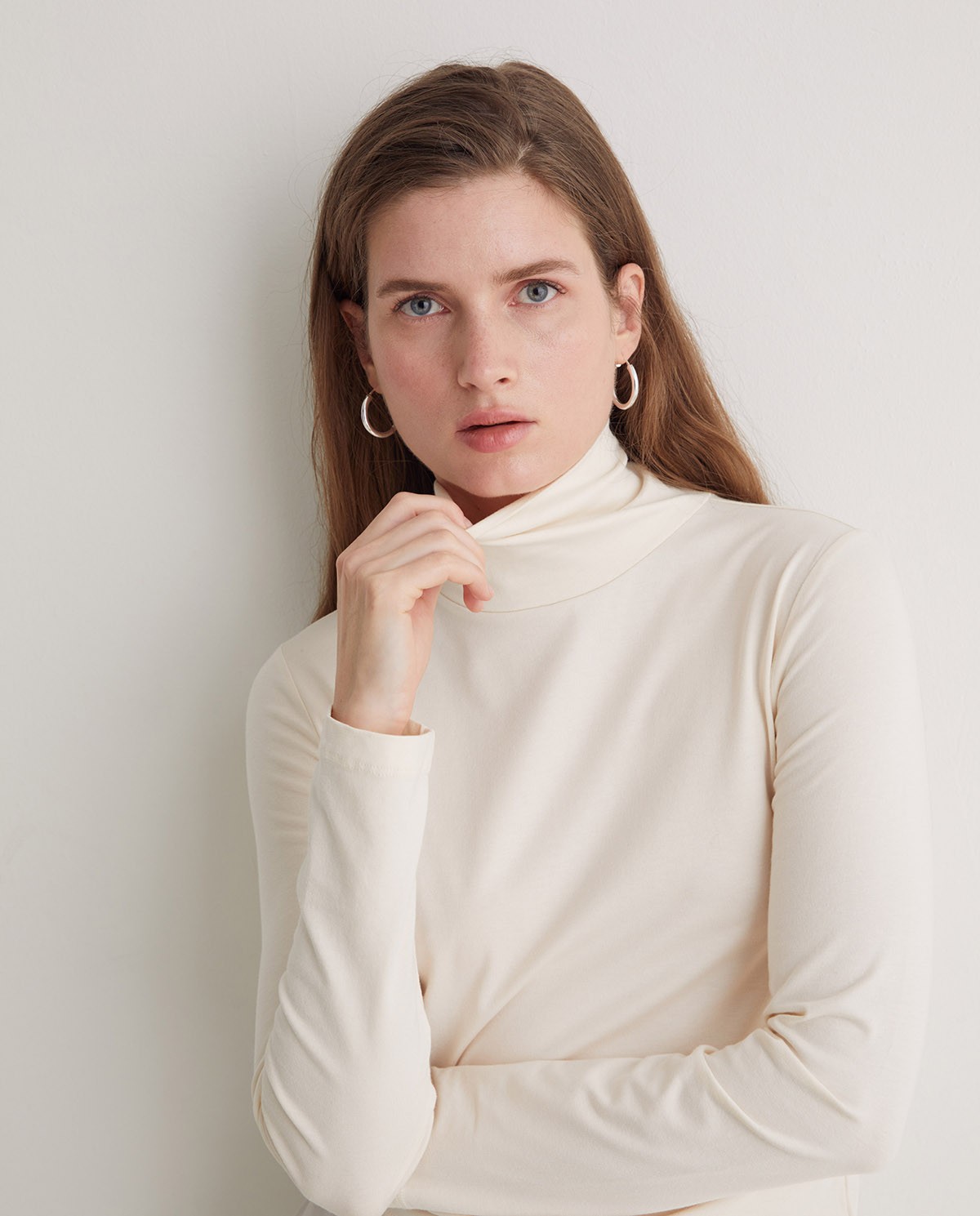 Raw Perkins collar T-shirt - Modal and cotton blend T-shirt