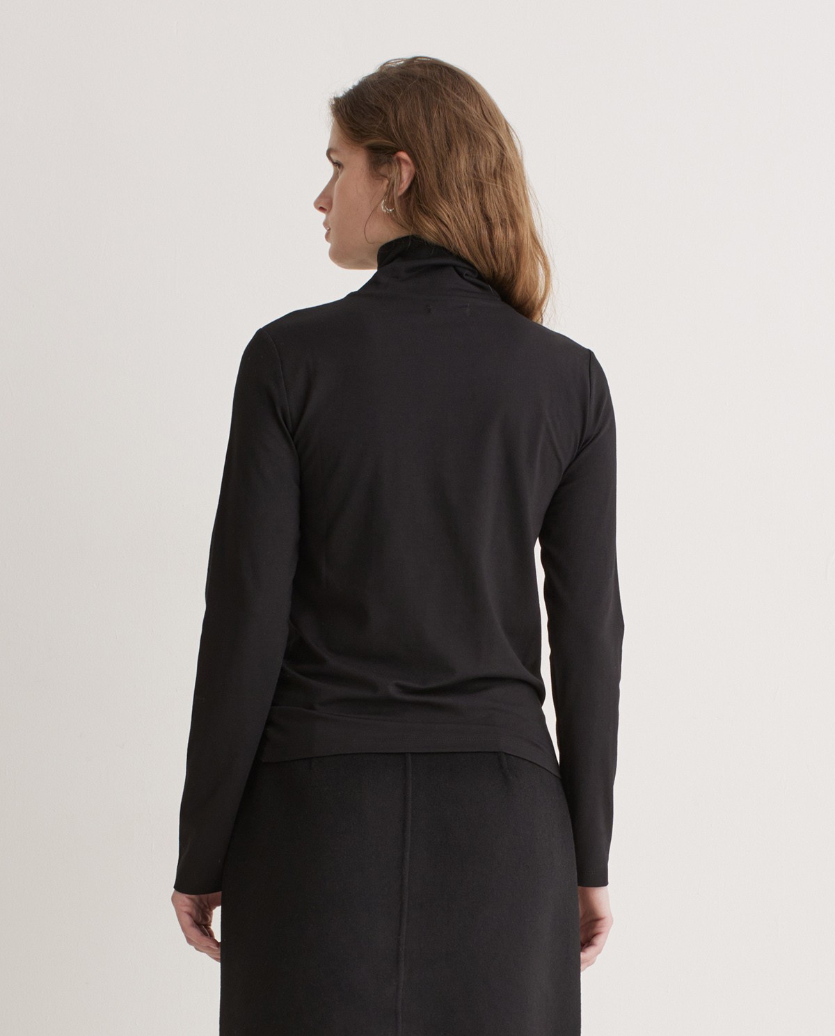 Black Perkins-neck t-shirt