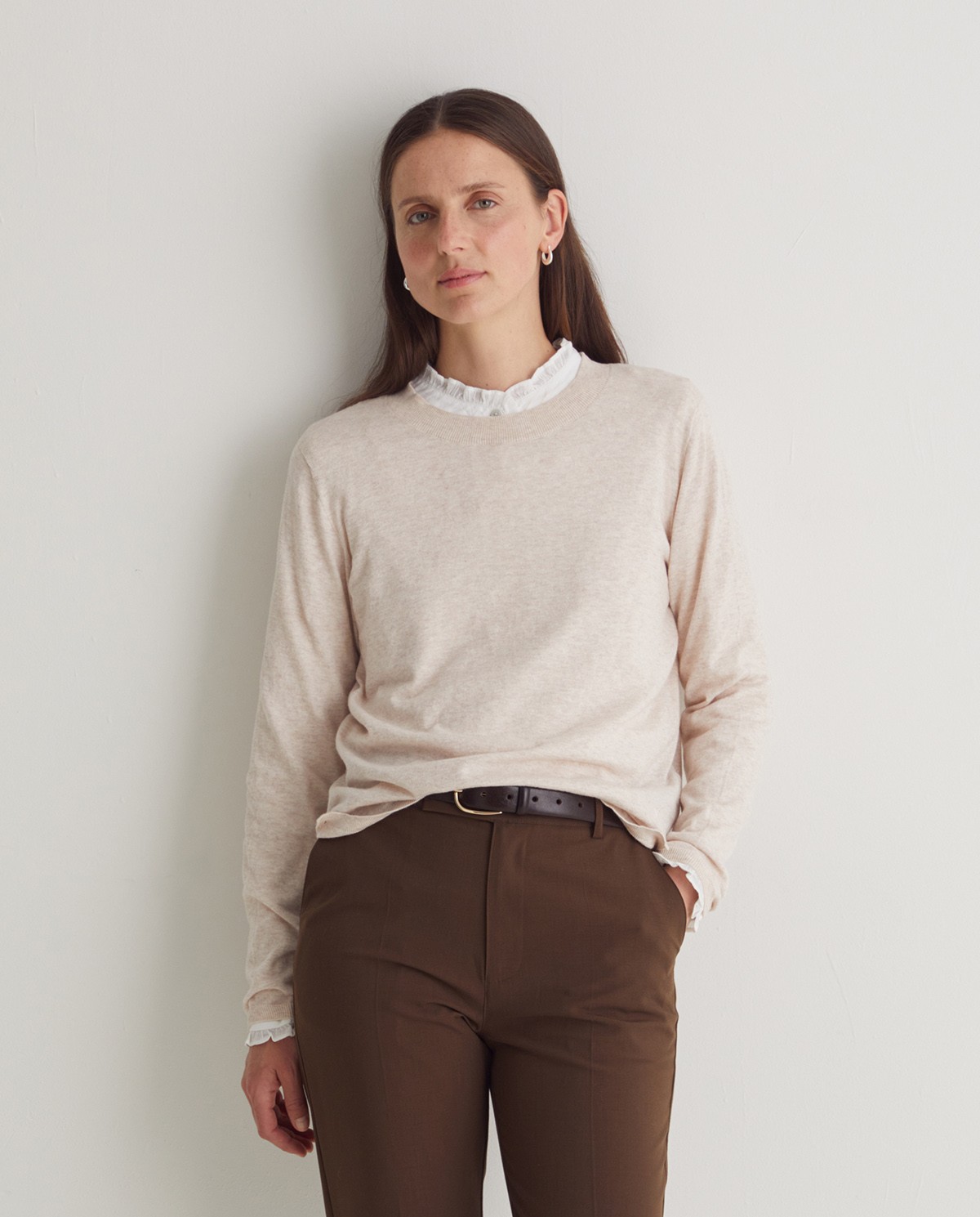 Pull col rond en coton bio - Pull 100% coton bio 1