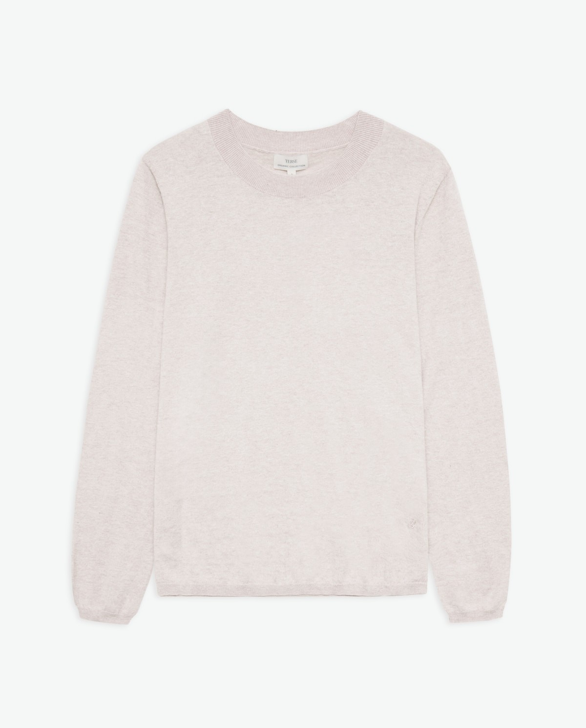 Natural organic-cotton sweater with round neckline woman Yerse - Front view 6