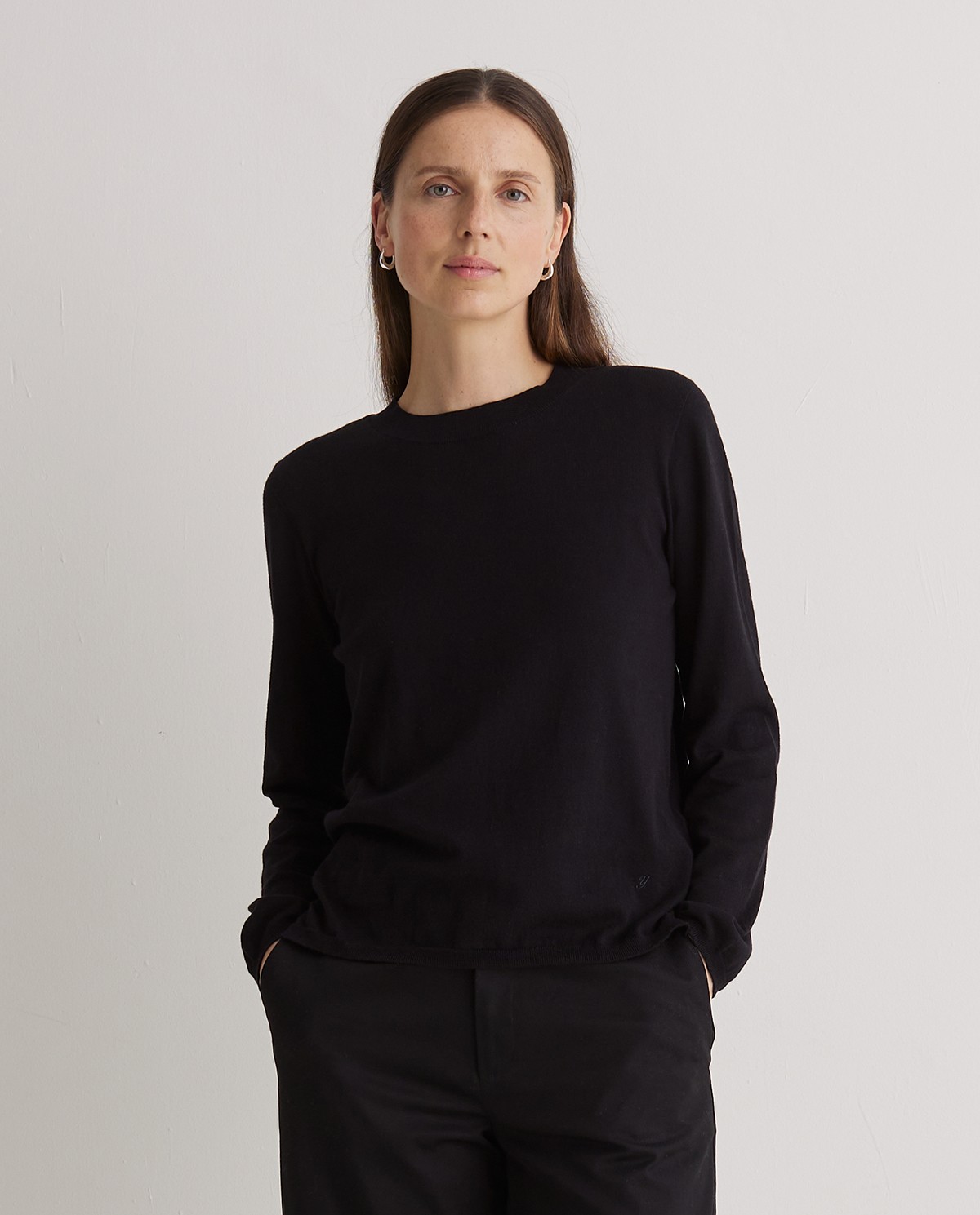Black organic cotton crew neck sweater - 100% organic cotton sweater 3