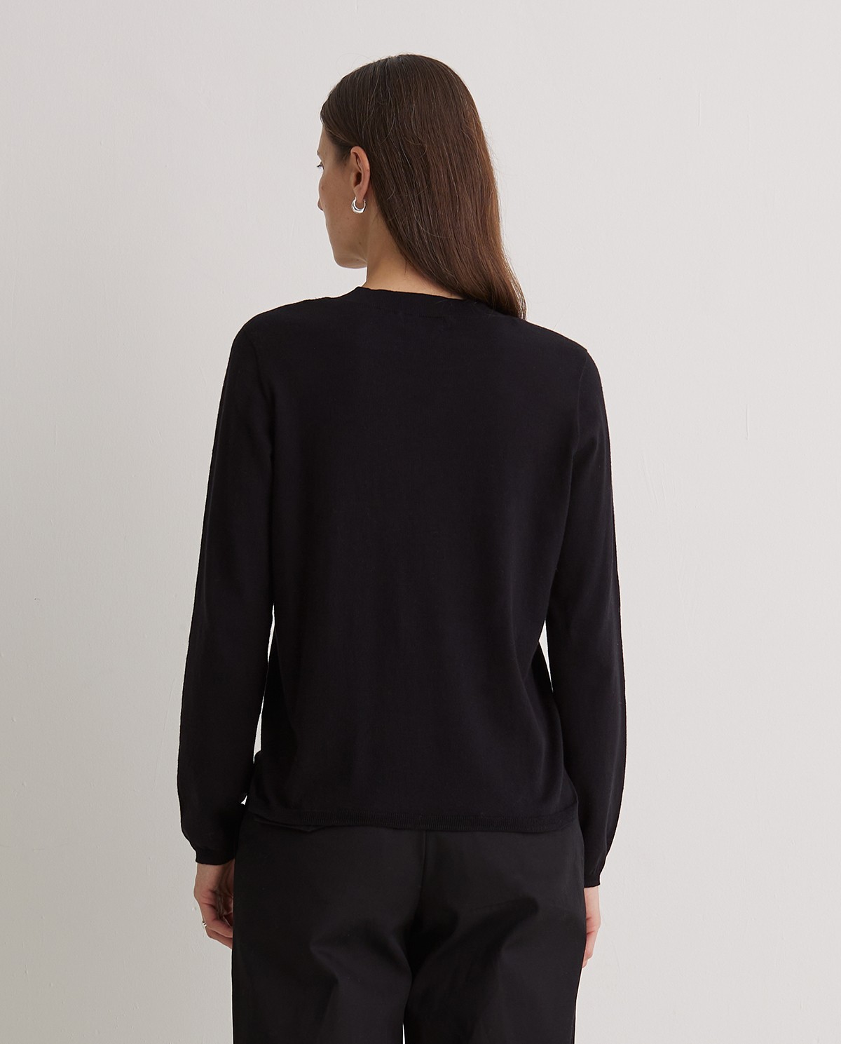 Black organic cotton crew neck sweater - 100% organic cotton sweater 4