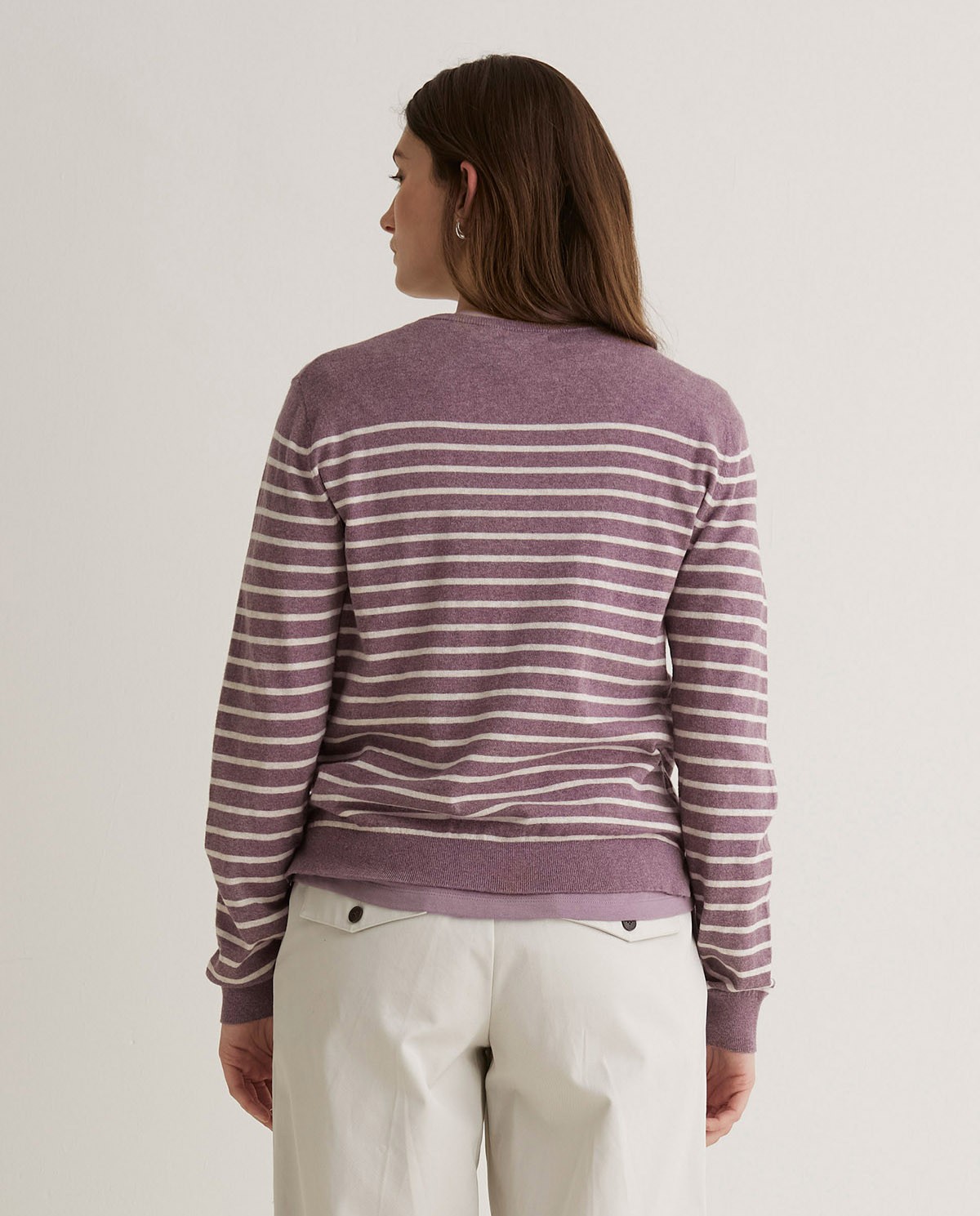 Jersey algodón orgánico rayas malva oscuro - Jersey algodón orgánico 100% 7