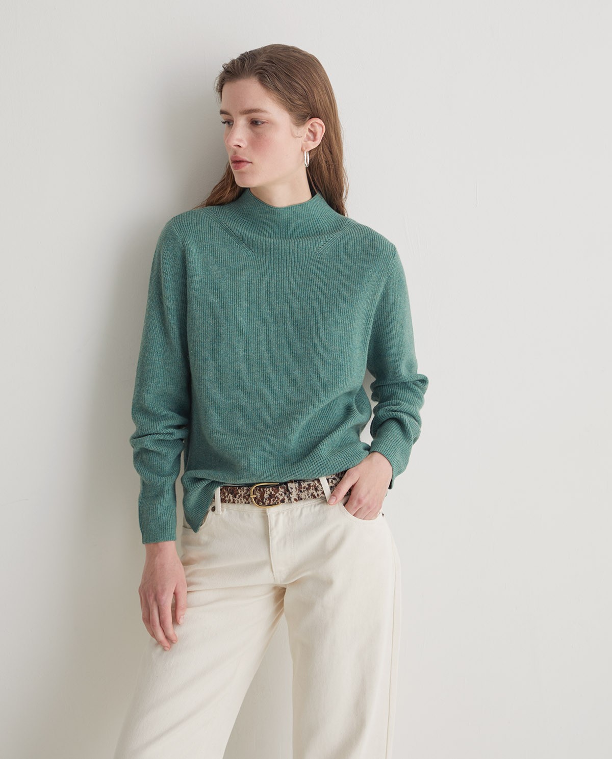 Jersey mezcla lana punto Inglés verde - Jersey punto inglés 3