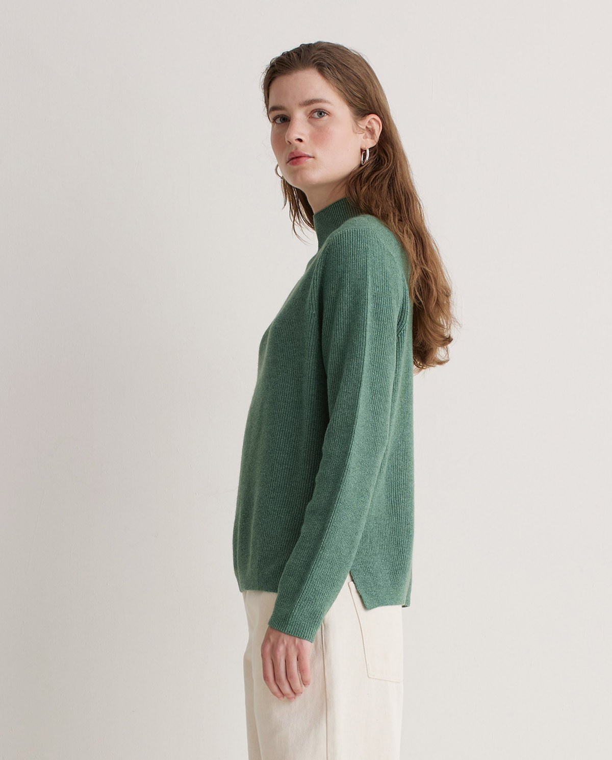 Jersey mezcla lana punto Inglés verde - Jersey punto inglés 4