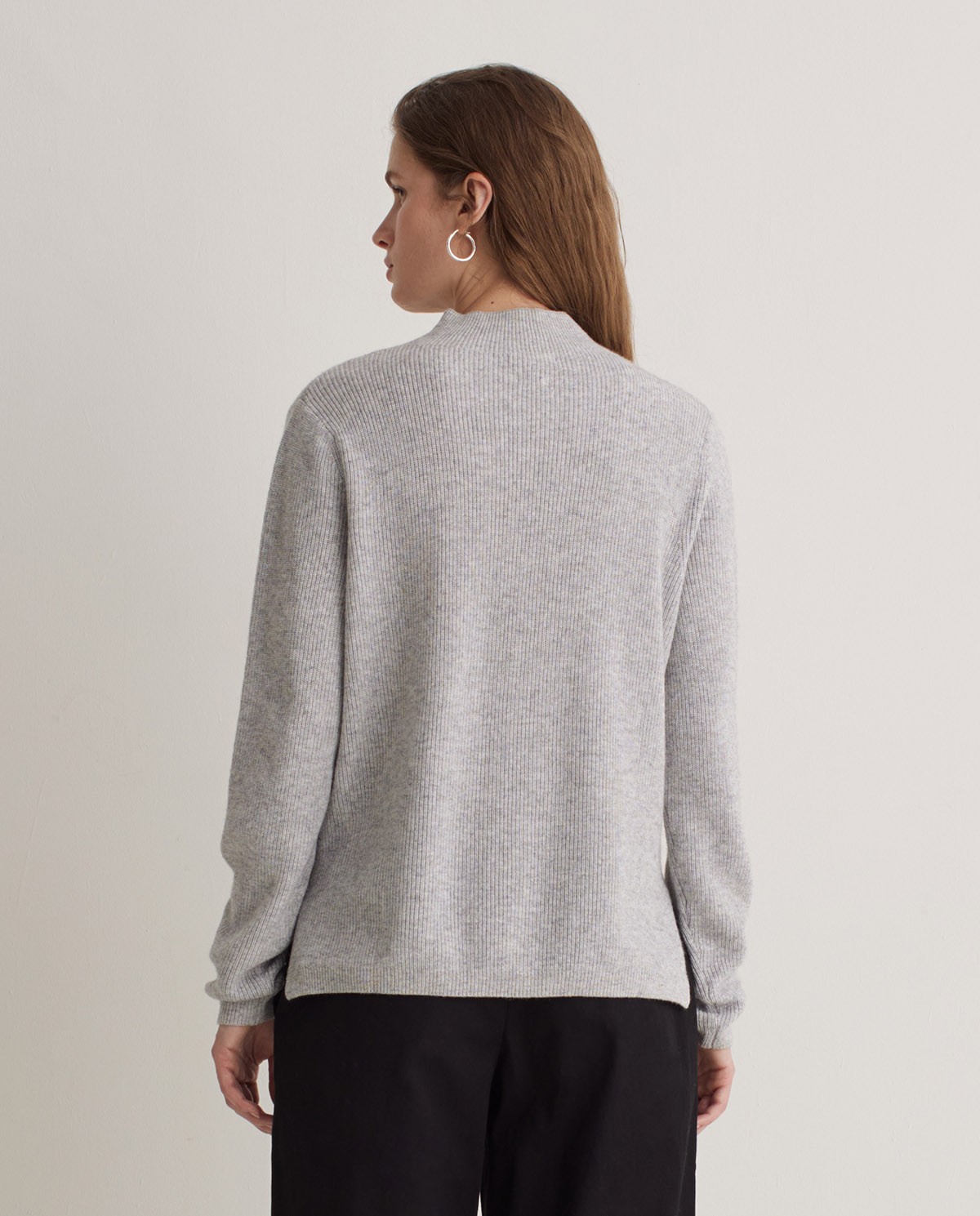 Jersey mezcla lana punto Inglés gris claro - Jersey punto inglés 4