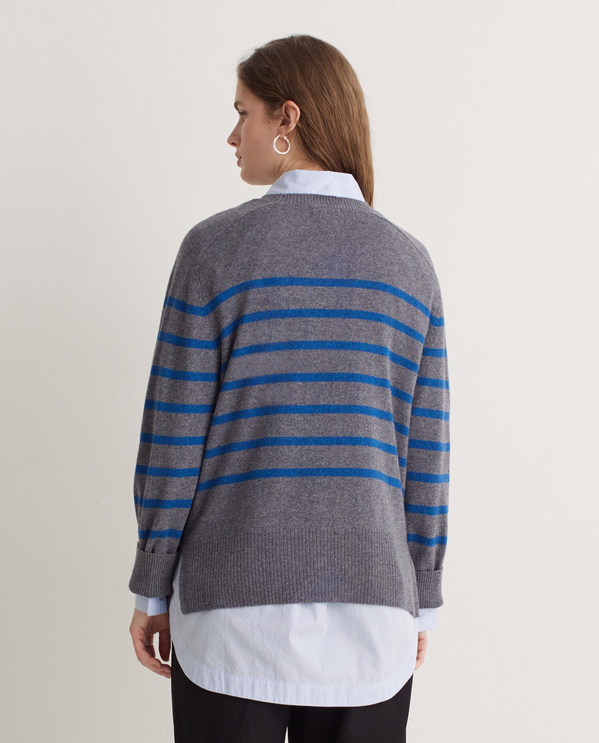 Jersey mezcla lana rayas gris - Jersey tejido mezcla de lana y viscosa 5