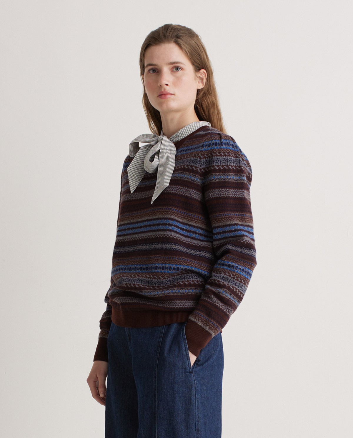 Jersey Jacquard con lana marrón - Jersey Jacquard 3