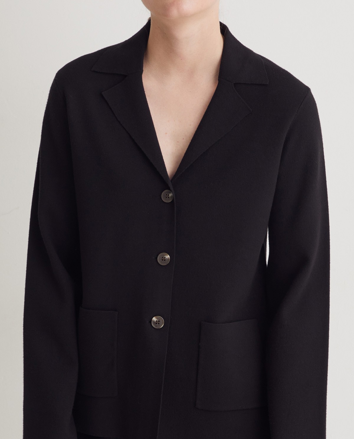 Blazer de punto negro - Chaqueta corta de punto 1