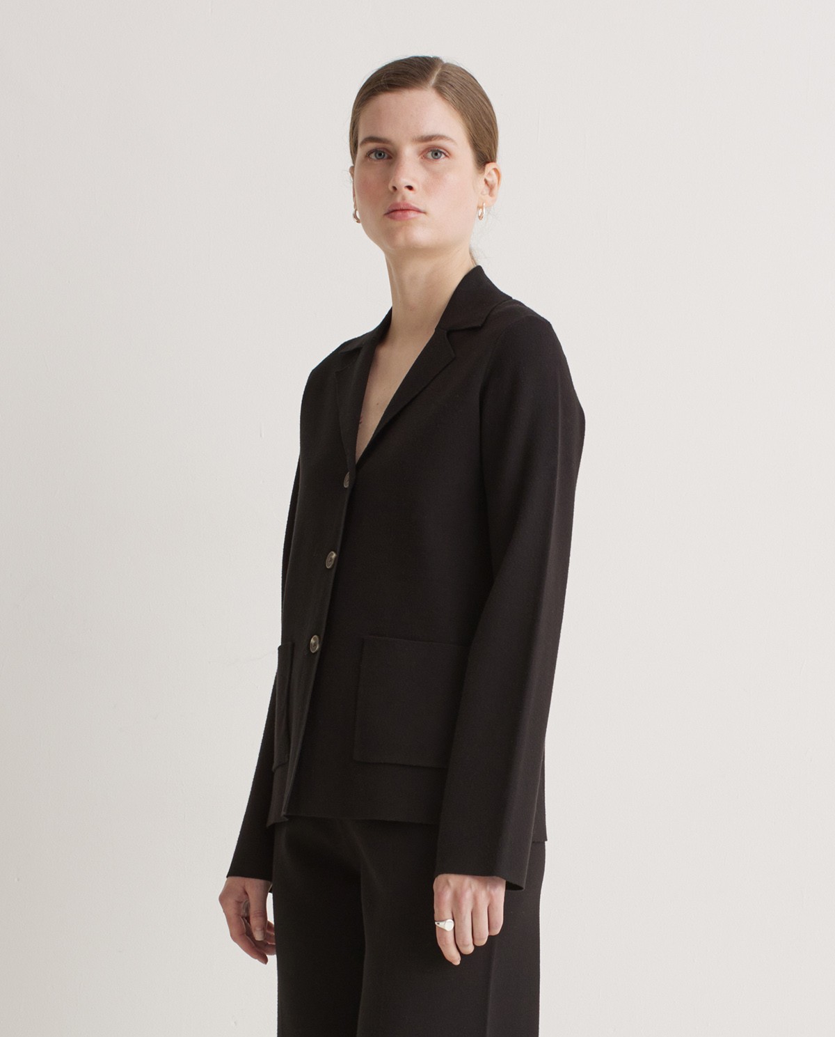 Blazer de punto negro - Chaqueta corta de punto 2